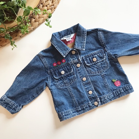 OshKosh B'gosh Other - Vintage Oshkosh Flower Patch Denim Jacket | 12-18m
